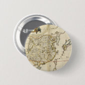 中国| 1662年のヴィンテージの地図 缶バッジ (正面&裏面)