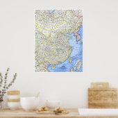 "中国: 1964詳細マップ ポスター (キッチン)