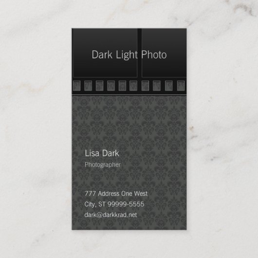 中型のダマスク織のフィルムの写真のカメラマン 名刺 (正面)