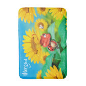 中型のバス・マットのヒマワリのてんとう虫 バスマット (正面縦)