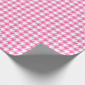 中型のピンクおよび白く千鳥格子のな包装紙 ラッピングペーパー (角)