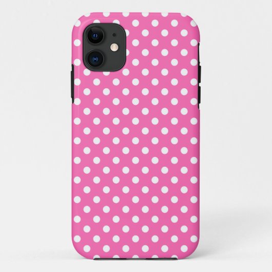 中型のピンクの罰金の水玉模様のiPhone 5の場合 Case-Mate iPhoneケース (裏面)