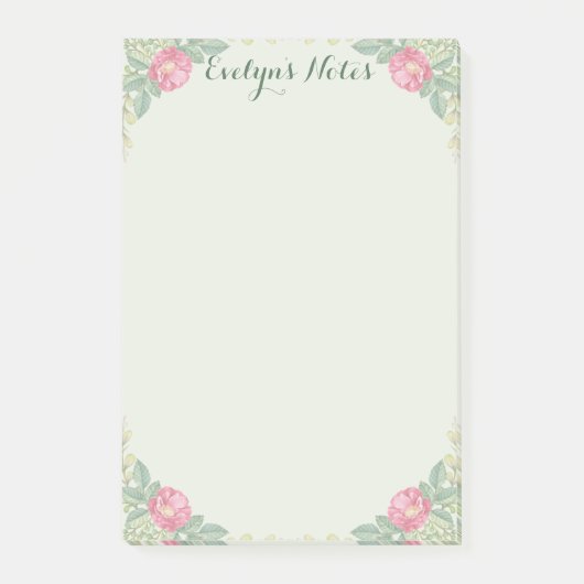 中型のピンクは4x6活気付きます ポストイット (正面)