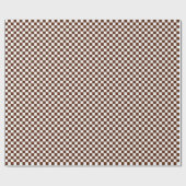 中型のブラウンおよび白の点検の包装紙 ラッピングペーパー (フラット)