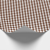 中型のブラウンおよび白の点検の包装紙 ラッピングペーパー (角)