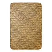 中型のブラウン自然なBaskeweave バスマット (正面縦)