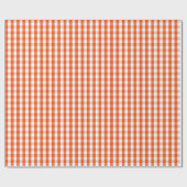 中型の明るいオレンジおよび白いギンガム ラッピングペーパー (フラット)