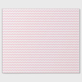 中型の淡いピンクおよび白の波の包装紙 ラッピングペーパー (フラット)