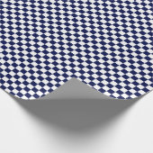 中型の濃紺および白の点検の包装紙 ラッピングペーパー (角)