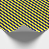 中型の濃紺および黄色のストライプの包装紙 ラッピングペーパー (角)