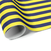 中型の濃紺および黄色のストライプの包装紙 ラッピングペーパー (ロールコーナー)