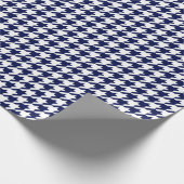 中型の濃紺そして白い千鳥格子の ラッピングペーパー (角)