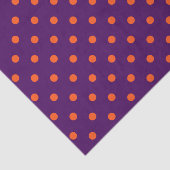 中型の紫色及びカボチャオレンジの水玉模様 薄葉紙 (詳細)