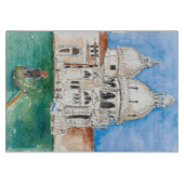 中型の装飾的なガラスまな板 カッティングボード (正面)