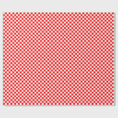 中型の赤と白の点検の包装紙 ラッピングペーパー (フラット)