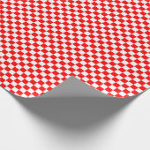 中型の赤と白の点検の包装紙 ラッピングペーパー (角)