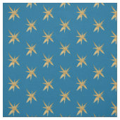 中型の青の金ゴールドの星 ファブリック (見本)
