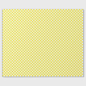 中型の黄色および白の点検の包装紙 ラッピングペーパー (フラット)