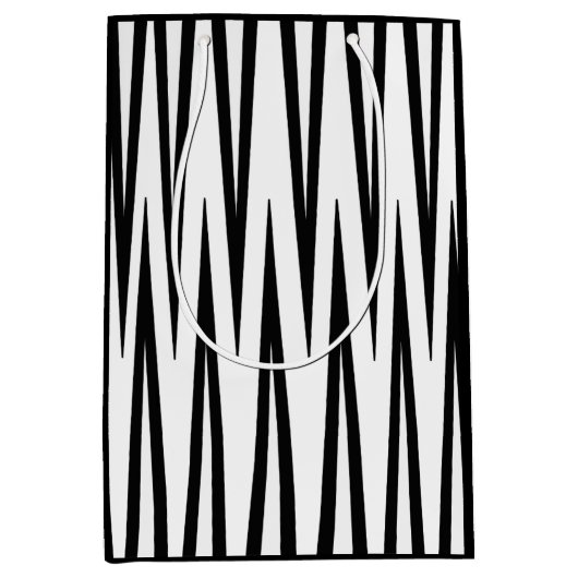 中型の黒く及び白いギフトバッグ ミディアムペーパーバッグ (正面)