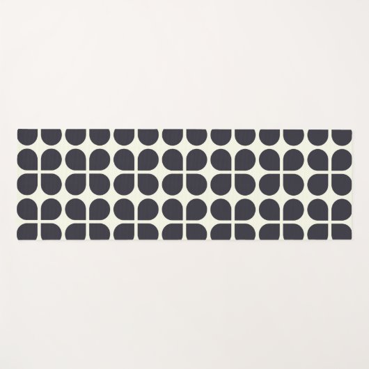 中型形状モダンモノクロの幾何形状 ヨガマット (正面(横))