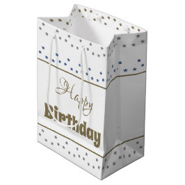 中型星パターン（の模様が）ある紙誕生日抱き枕 ミディアムペーパーバッグ