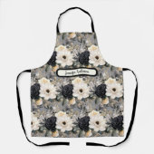 中型白黒フローラエプロン エプロン (正面)