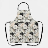 中型白黒フローラエプロン エプロン (正面)