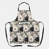 中型白黒フローラエプロン エプロン (正面)