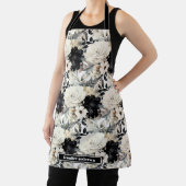中型黒ガーリー白フローラエプロン エプロン (インサイチュ)