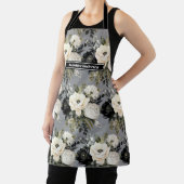 中型黒ガーリー白フローラエプロン エプロン (インサイチュ)