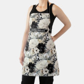 中型黒ガーリー白フローラエプロン エプロン (インサイチュ)