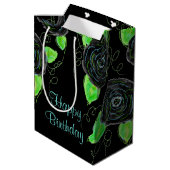 中型黒花抱き枕 ミディアムペーパーバッグ (裏面アングル)