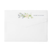 中夏エレガント水彩フローラ差出人住所 ラップアラウンドラベル (裏面)