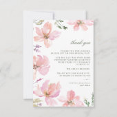 中夏モダンの水彩フローラ有難う サンキューカード (正面)