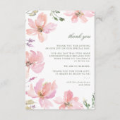 中夏モダンの水彩フローラ有難う サンキューカード (正面)