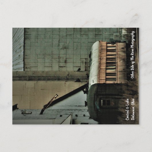 中央およびレイク列車は、オハイオ州デラウェアを追跡 ポストカード (正面)