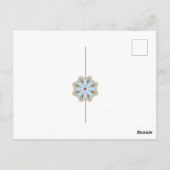 中央が赤い青と茶色の花 ポストカード (裏面)