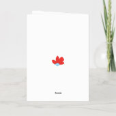 中央が青い赤い花 箔グリーティングカード (裏面)