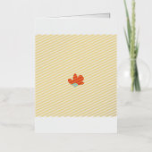 中央が青い赤い花 箔グリーティングカード (正面)