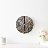 中央に切り取られた木 ラウンド壁時計 (ホーム)