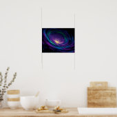 中央に宇宙船のあるダイナミックな銀河渦巻き ポスター (キッチン)