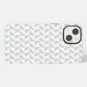 中央に模様のある白い背景 iPhoneケース (裏面横)