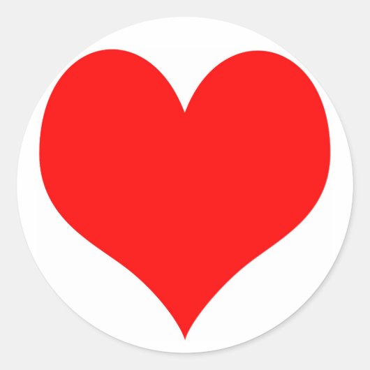中央に赤いハートの丸いステッカー ラウンドシール (正面)