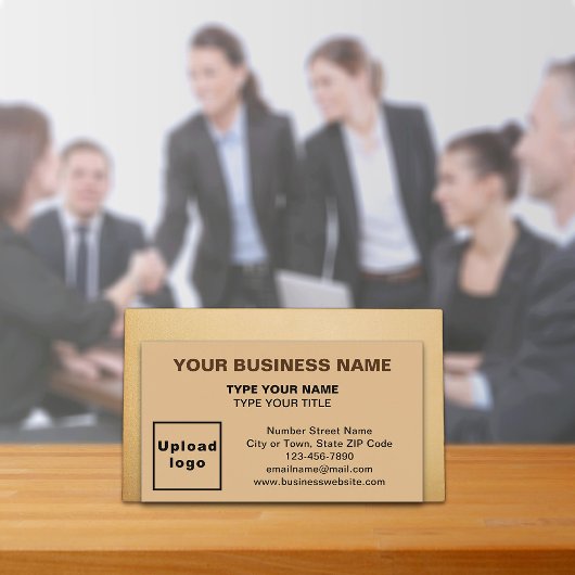 中央に配置されたスタイルライトブラウン名刺 名刺