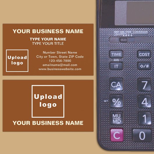 中央に配置されたスタイル茶色の名刺 名刺