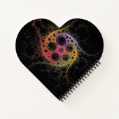 中央のハート型スパイラルノートで結合 ノートブック (裏面)