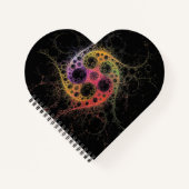 中央のハート型スパイラルノートで結合 ノートブック (正面)