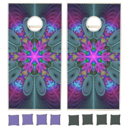 中央のマンダラカラフルルアートとピンクのマンダラ