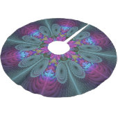 中央のマンダラカラフルルアートとピンクのマンダラ ブラッシュドポリエステルツリースカート (アングル)