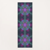 中央のマンダラカラフルルアートとピンクのマンダラ ヨガマット (正面)